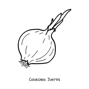Desenho para colorir de uma cebola roxa