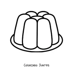 Desenho para colorir de uma gelatina em um prato