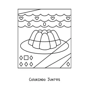 Desenho para colorir de uma gelatina com figuras geometricas
