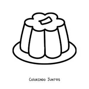 Desenho para colorir de uma gelatina simples em um prato