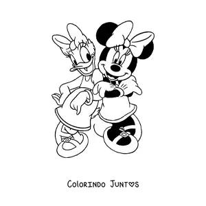 Desenho para colorir da Minnie Mouse e da Margarida