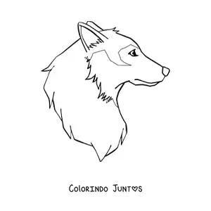 Desenho para colorir da cabeca de um lobo de perfil