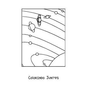 Desenho para colorir do Sistema Solar com Plutao