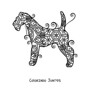 Desenho para colorir de uma mandala de cachorro