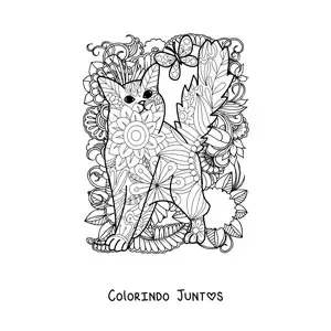 Desenho para colorir de uma mandala de gato
