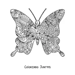 Desenho para colorir de uma mandala de borboleta