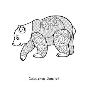 Desenho para colorir de uma mandala de urso
