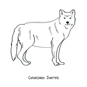 Desenho para colorir de um lobo selvagem