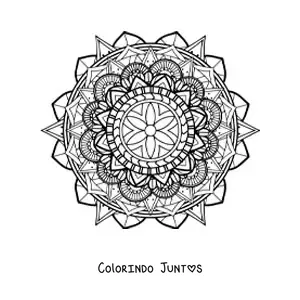 Desenho para colorir de uma mandala geometrica dificil
