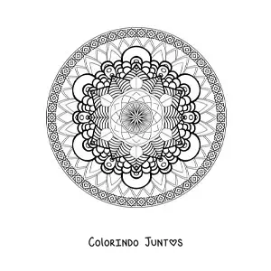 Desenho para colorir de uma mandala geometrica dificil