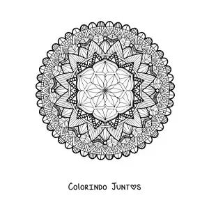 Desenho para colorir de uma mandala geometrica dificil