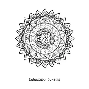 Desenho para colorir de uma mandala geometrica dificil