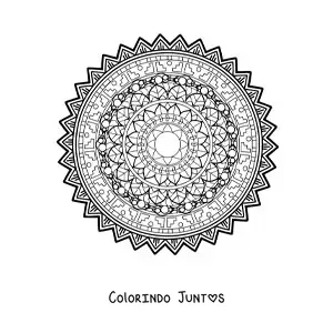Desenho para colorir de uma mandala geometrica dificil