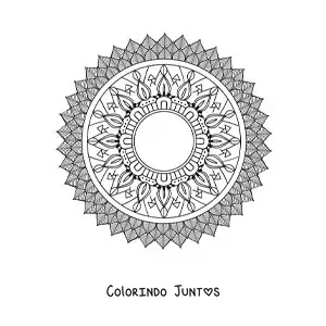 Desenho para colorir de uma mandala dificil da natureza