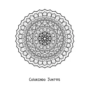 Desenho para colorir de uma mandala difícil bonita