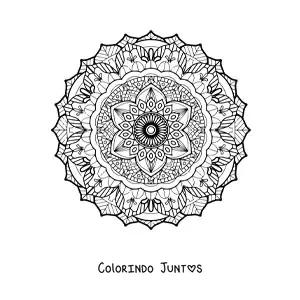 Desenho para colorir de uma mandala difícil bonita