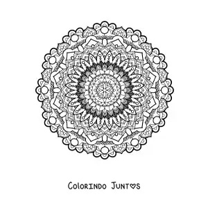Desenho para colorir de uma mandala difícil bonita
