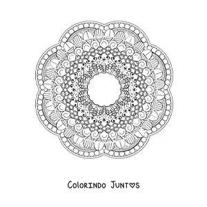 Desenho para colorir de uma mandala difícil bonita