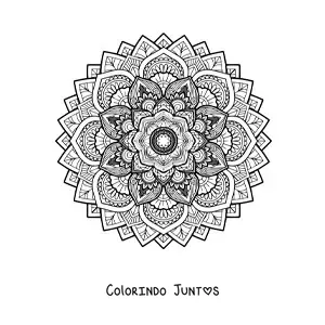 Desenho para colorir de uma mandala difícil bonita