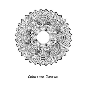 Desenho para colorir de uma mandala floral difícil