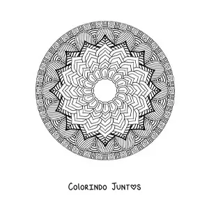 Desenho para colorir de uma mandala floral difícil