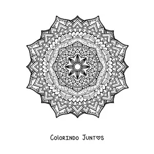 Desenho para colorir de uma mandala floral difícil