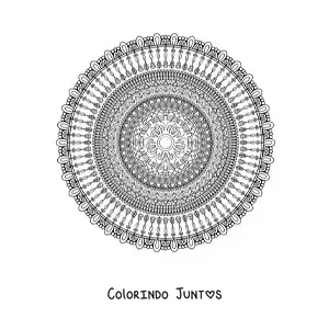 Desenho para colorir de uma mandala circular difícil