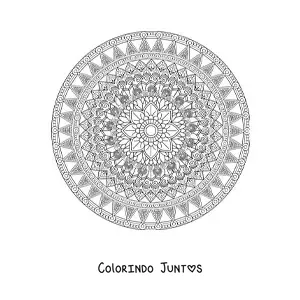 Desenho para colorir de uma mandala circular difícil