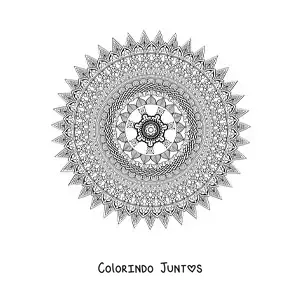Desenho para colorir de uma mandala super difícil