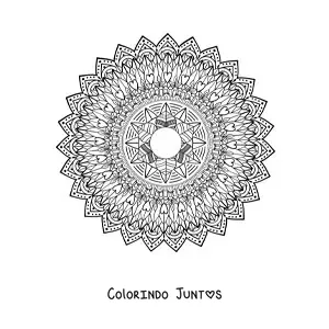 Desenho para colorir de uma mandala difícil
