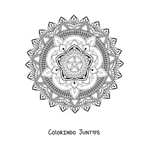 Desenho para colorir de uma mandala difícil