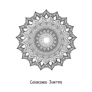 Desenho para colorir de uma mandala difícil