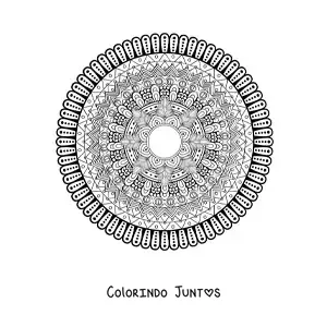 Desenho para colorir de uma mandala difícil