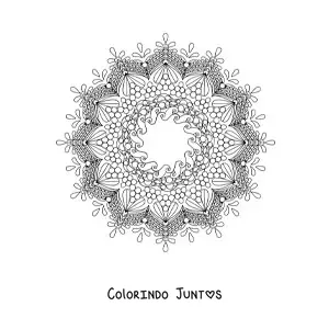 Desenho para colorir de uma mandala difícil