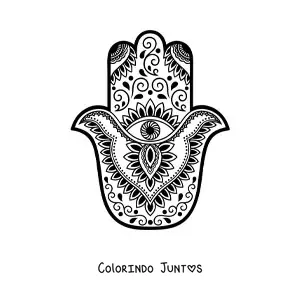 Desenho para colorir de mao com mandala estilo Zentangle