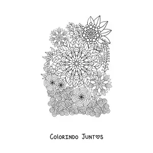 Desenho para colorir de flores estilo Zentangle