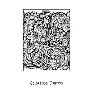 Desenho para colorir de flores estilo Zentangle