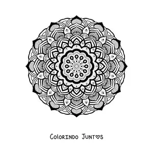 Desenho para colorir de uma mandala estilo Zentangle