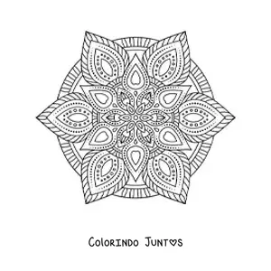 Desenho para colorir de uma mandala estilo Zentangle