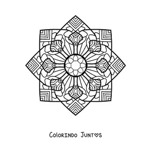 Desenho para colorir de uma mandala estilo Zentangle