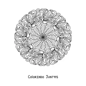 Desenho para colorir de uma mandala estilo Zentangle