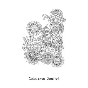 Desenho para colorir de flores mandala