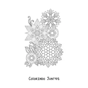 Desenho para colorir de flores mandala