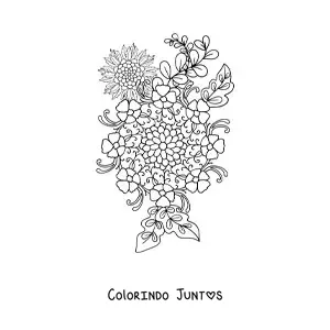 Desenho para colorir de flores mandala