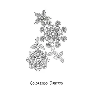 Desenho para colorir de flores mandala