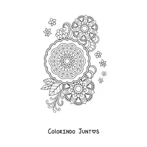 Desenho para colorir de flores mandala