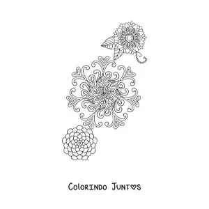 Desenho para colorir de flores mandala
