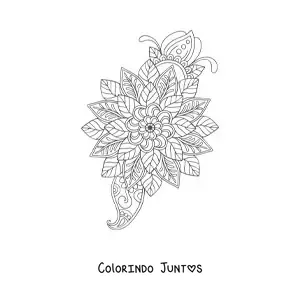 Desenho para colorir de flor mandala