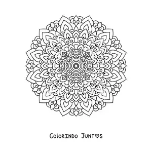 Desenho para colorir de uma mandala floral