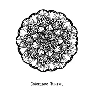 Desenho para colorir de uma mandala floral